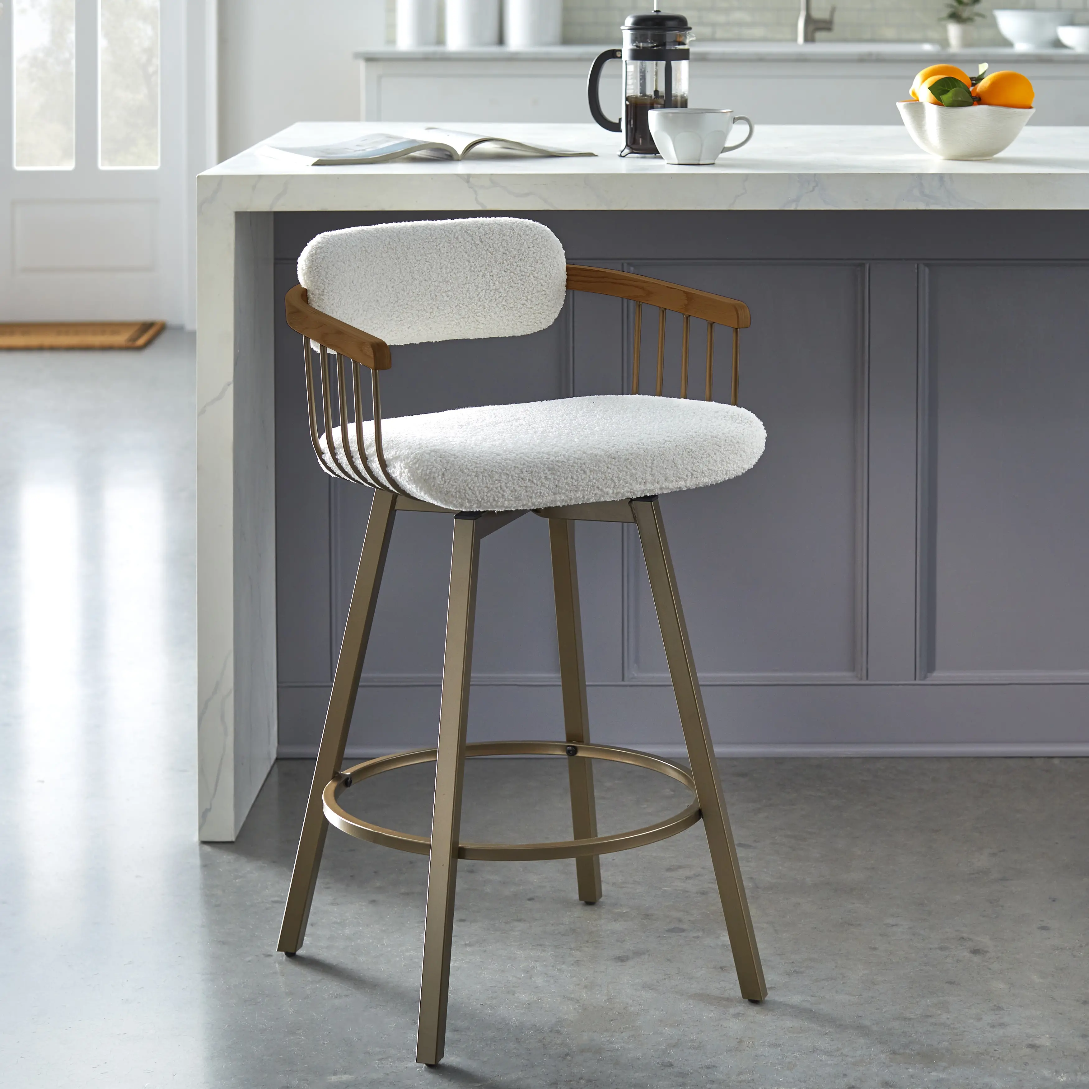 Elena Antique Gold Swivel Counter Stool-2