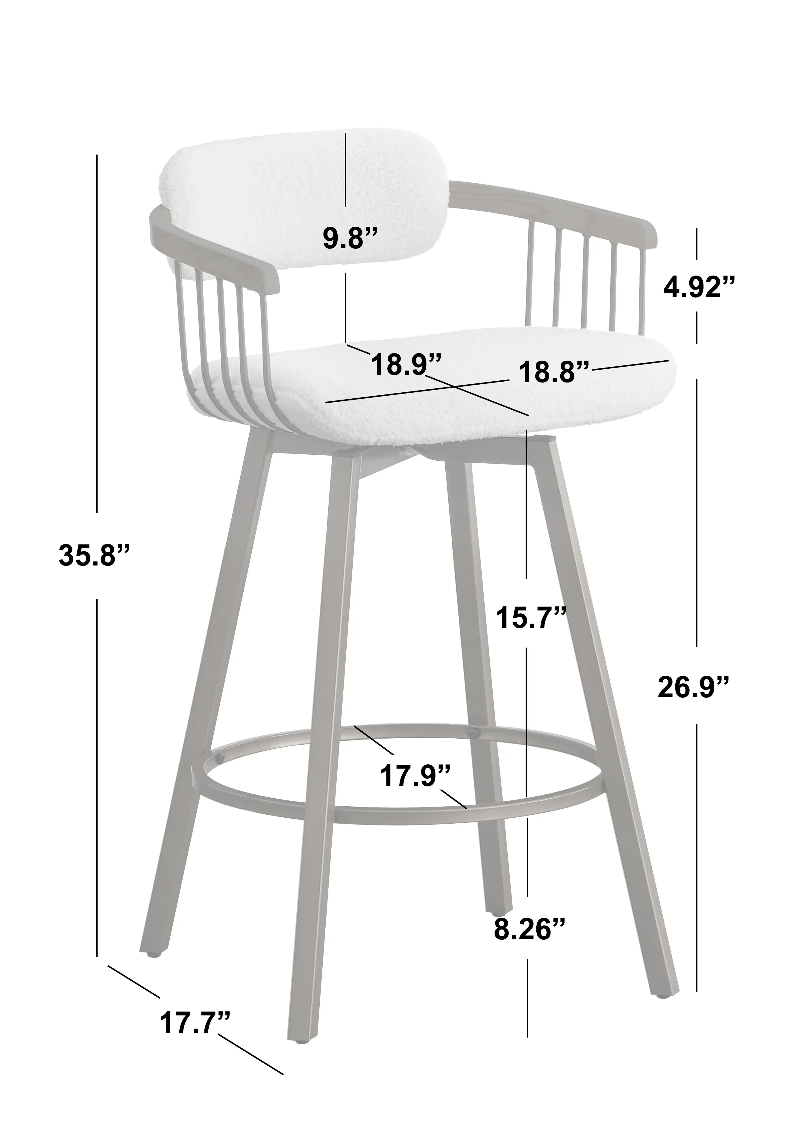 Elena Antique Gold Swivel Counter Stool-3