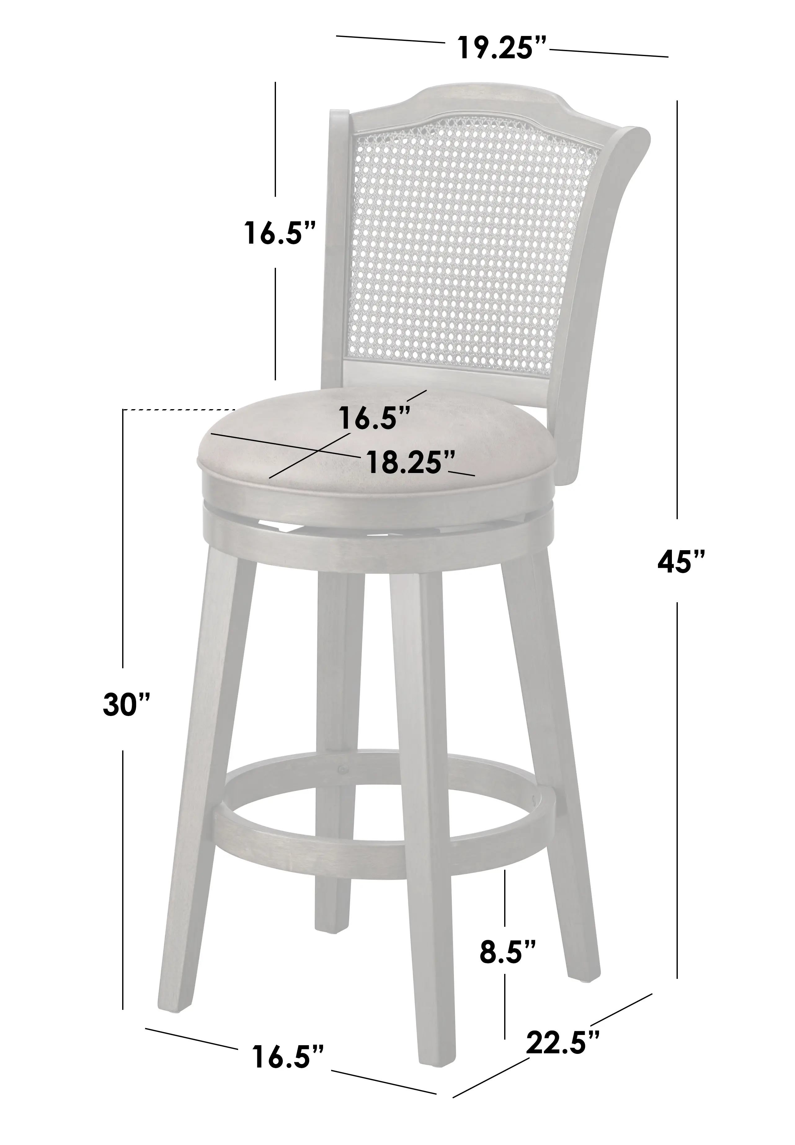 Hudson Walnut Armless Swivel Barstools, Set of 2-3