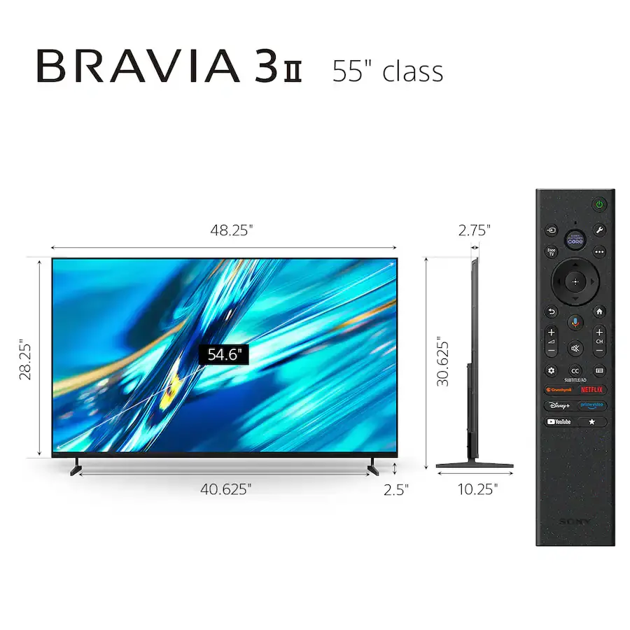 K55XR30M2 Sony Bravia 3 II 55 Class 4K HDR LED Google TV with Gemini-3