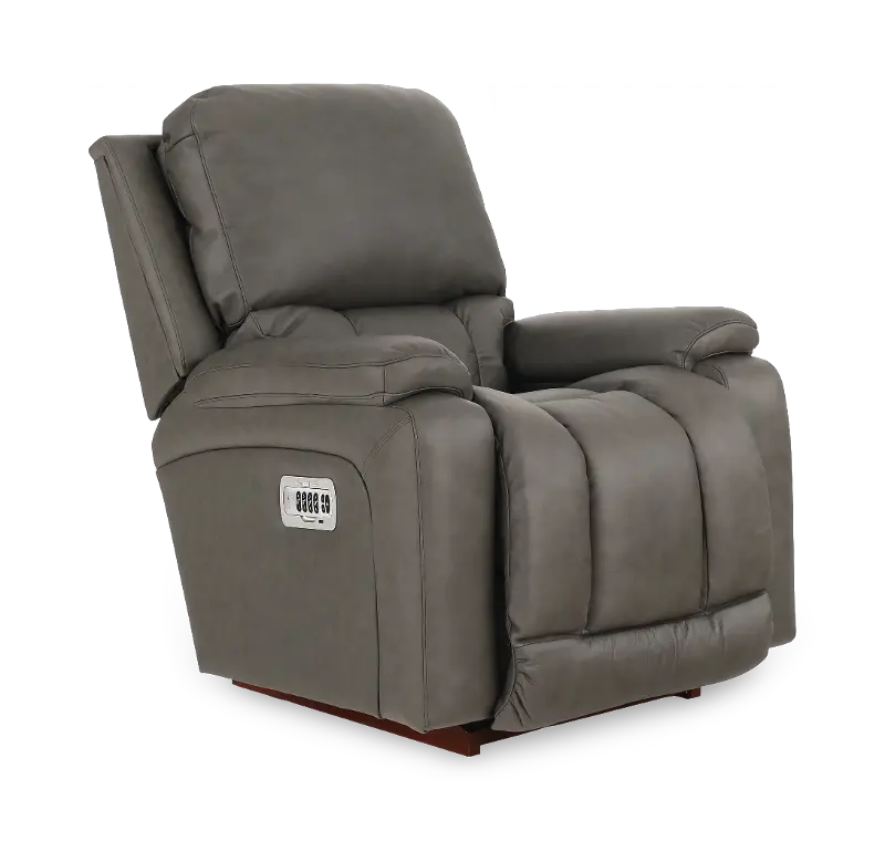 Greyson Coal Gray Power Rocker Recliner with Headrest and Lumbar