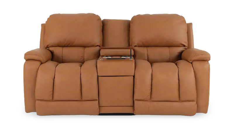 Greyson Butternut Power Reclining Loveseat with Headrest and Lumbar
