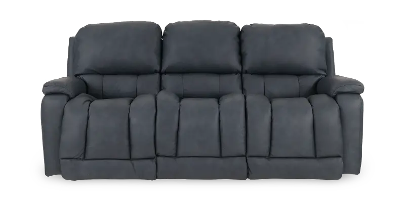 Greyson Blue Power Reclining Sofa with Headrest and Lumbar