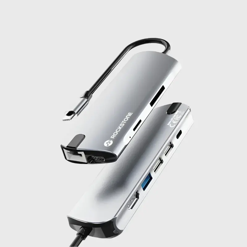 Rockstone Gray USB-C 9-in-1 Hub