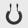 Caseco Black Road Ready USB-C to USB-C Coil Cord