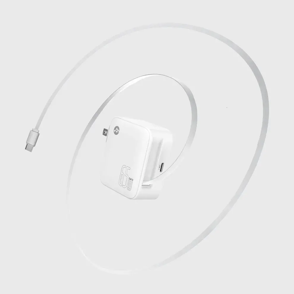Rockstone White Retractable Foldable Wall Charger-4