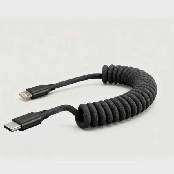 Caseco Black Road Ready USB‑C to Lightning Coil Cord-4