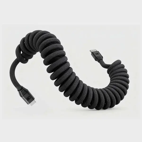 Caseco Black Road Ready USB‑C to Lightning Coil Cord-6