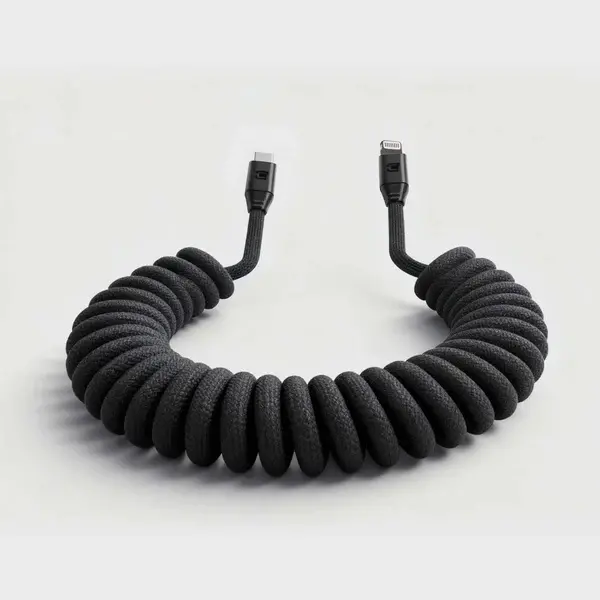Caseco Black Road Ready USB‑C to Lightning Coil Cord-7