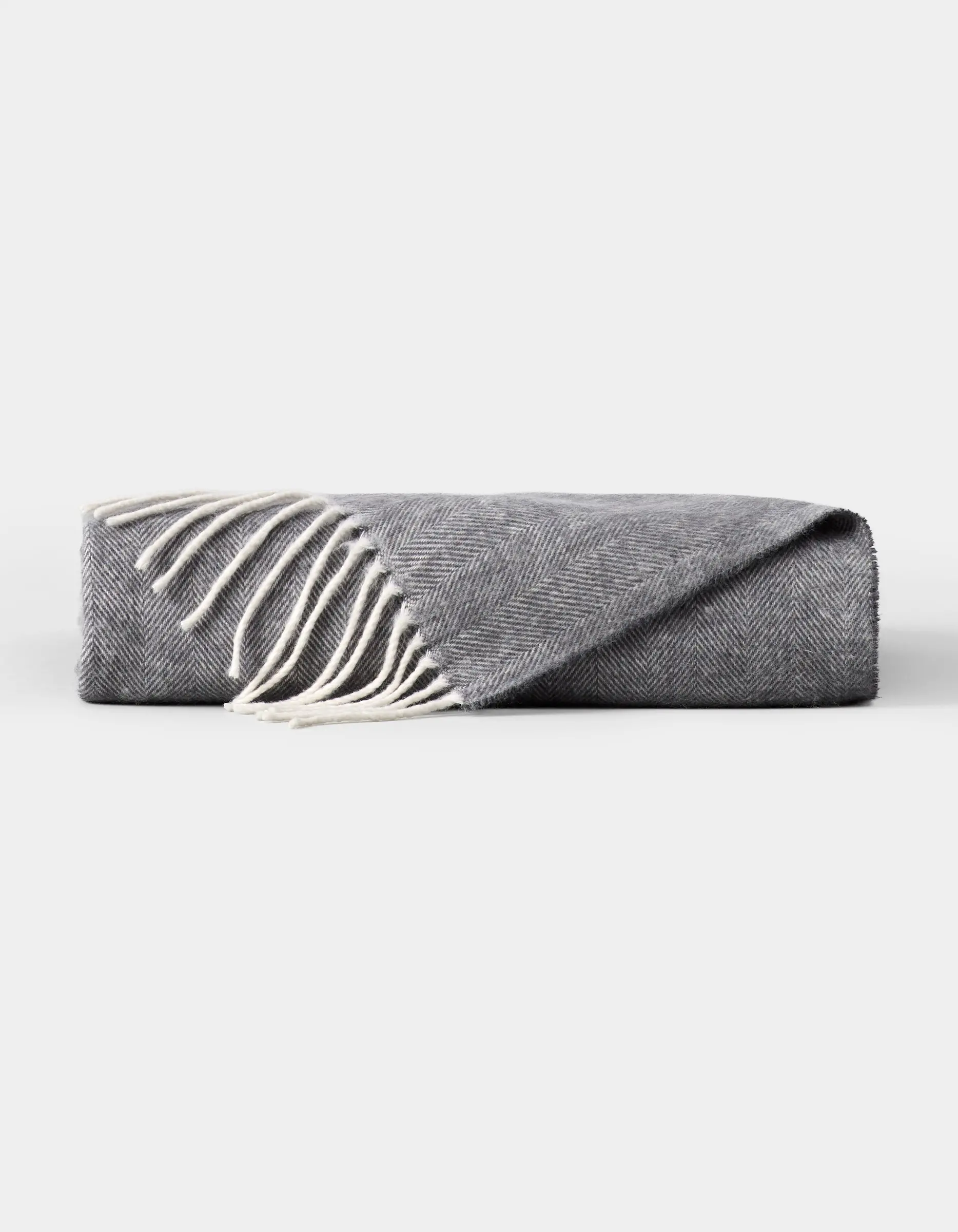 Bamboo Herringbone Gray Throw-3