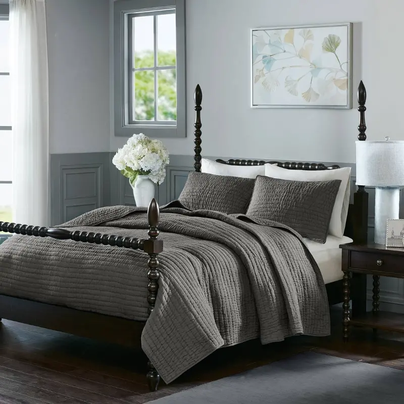 Madison Park Charcoal King 3 Piece Comforter Set