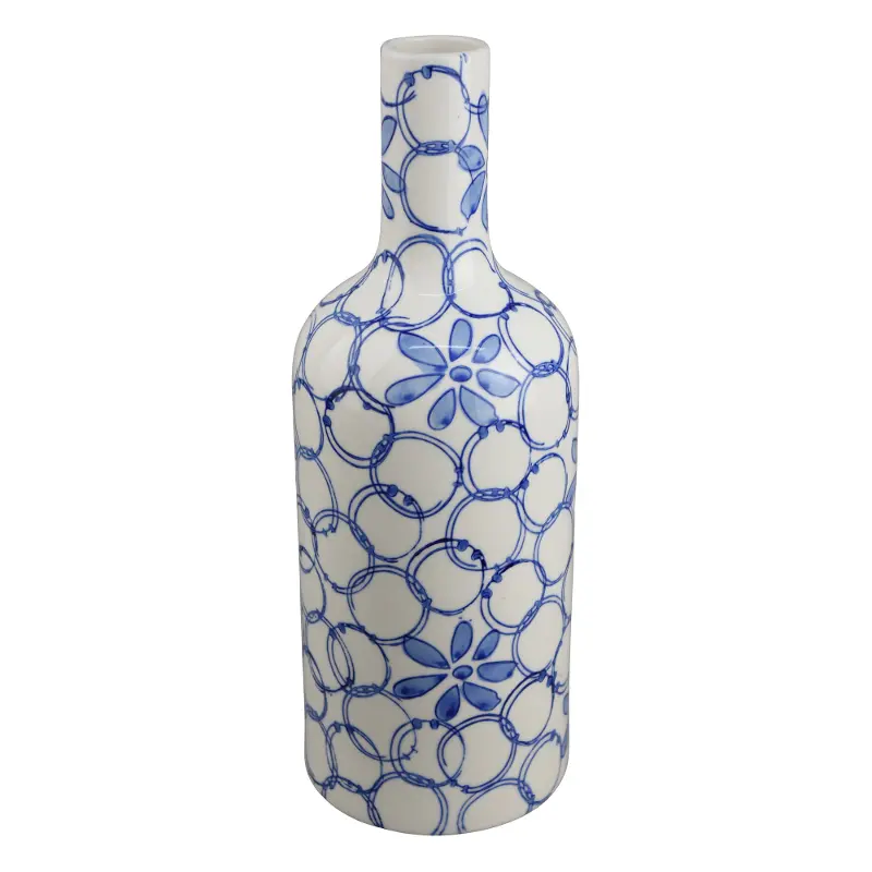 Ilsa Blue and White Ceramic Vase