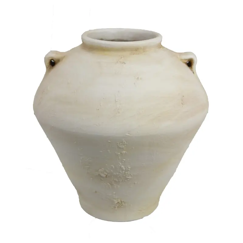 Off-White Earthy Tone Vase with Handles