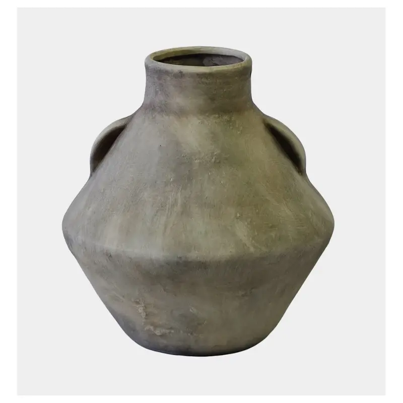Brown Vase with Wide Handle