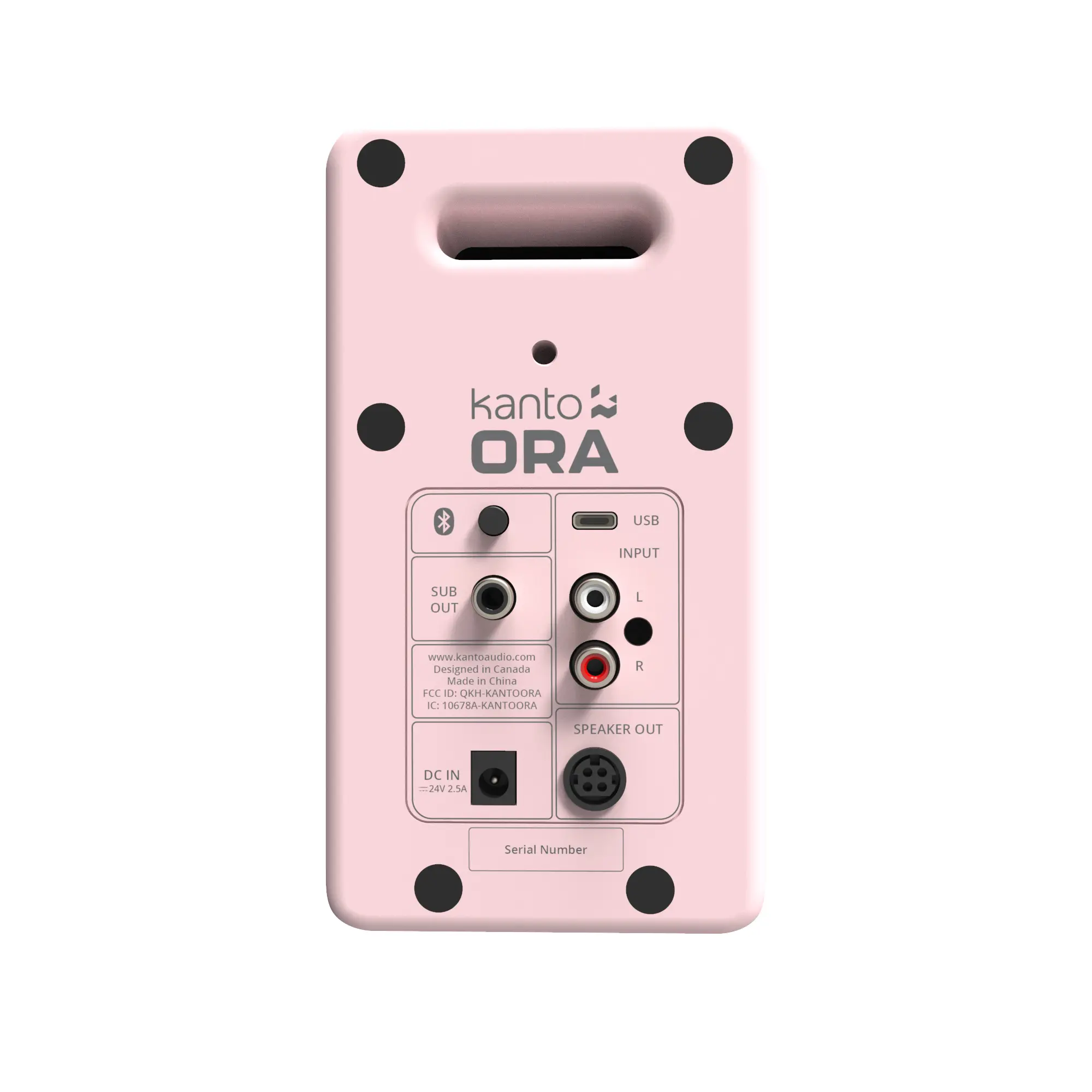 Kanto ORA Bluetooth Desktop Speakers - Pink, Set of 2-6
