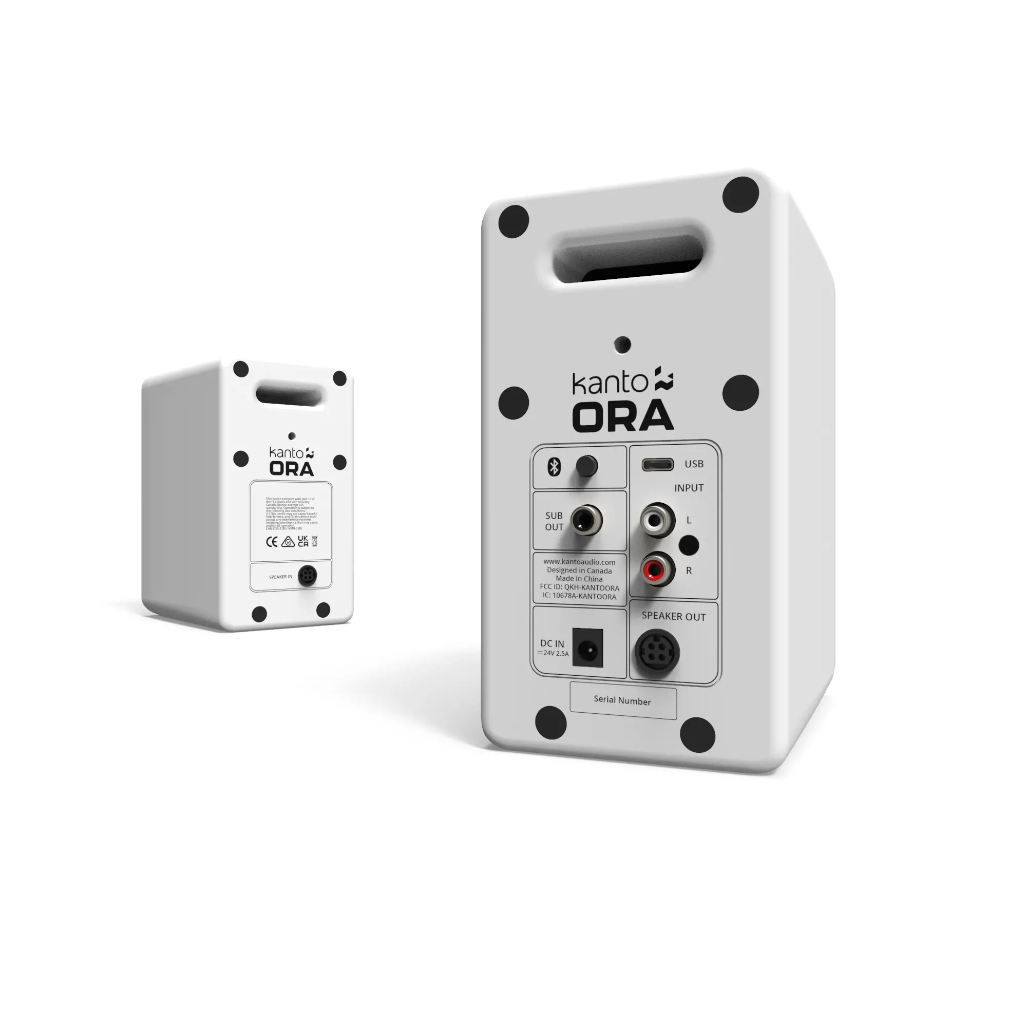 Kanto ORA Bluetooth Desktop Speakers - White, Set of 2-3