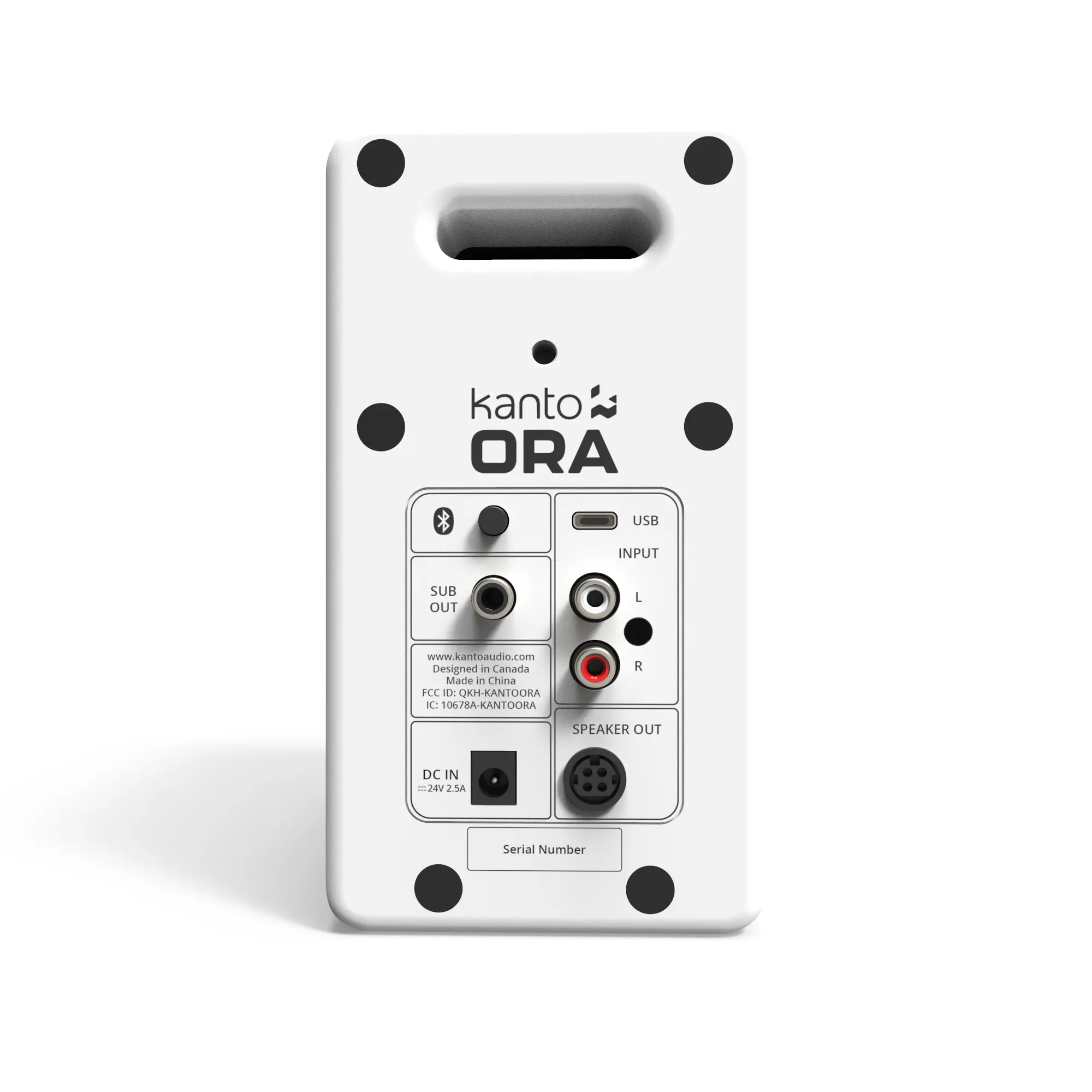 Kanto ORA Bluetooth Desktop Speakers - White, Set of 2-5