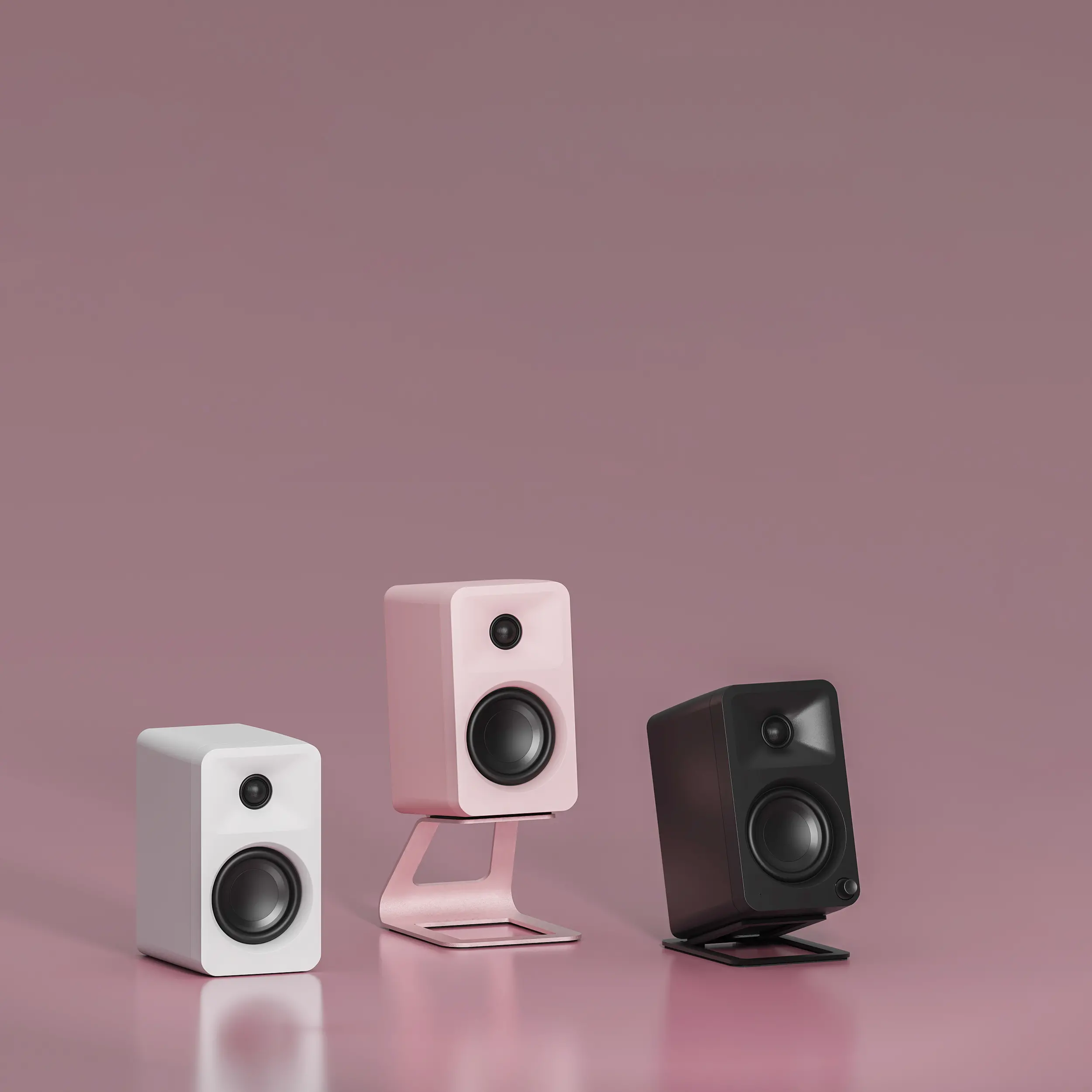Kanto ORA Bluetooth Desktop Speakers - White, Set of 2-7