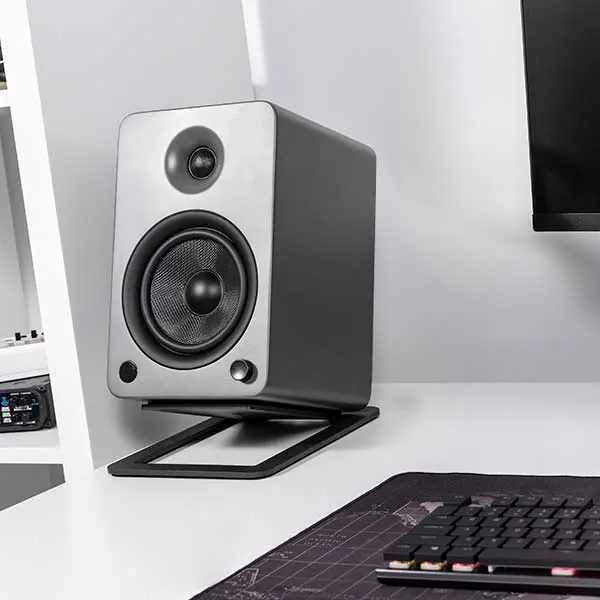 Kanto Angled Desktop Speaker Stands for Large Speakers - Black, Set of 2-6