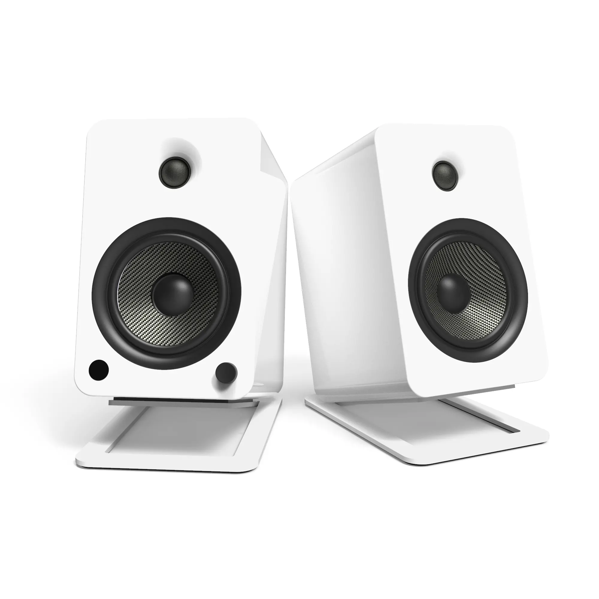 Kanto S6W Angled Desktop Speaker Stands for Large Speakers - White, Pair-2