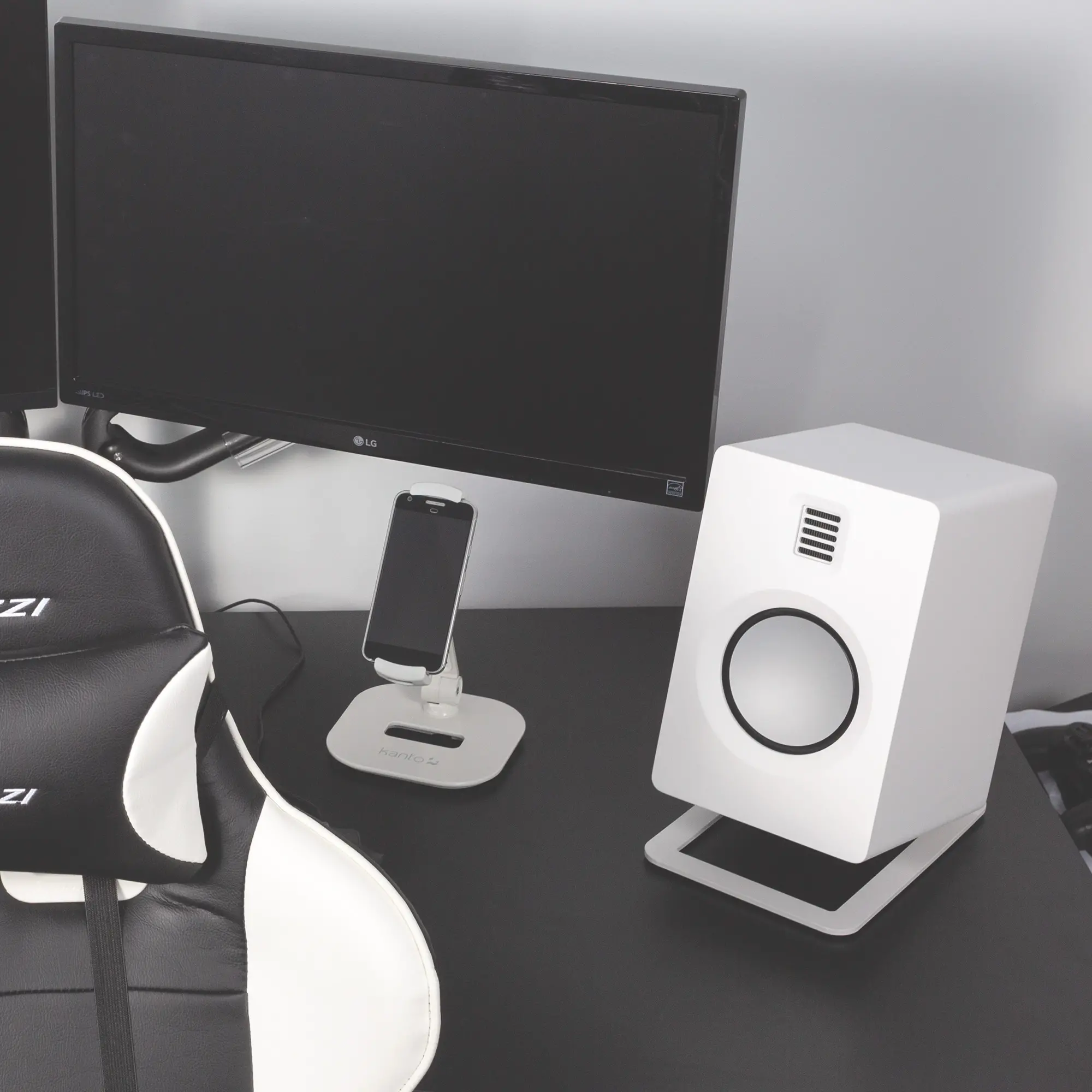 Kanto S6W Angled Desktop Speaker Stands for Large Speakers - White, Pair-7