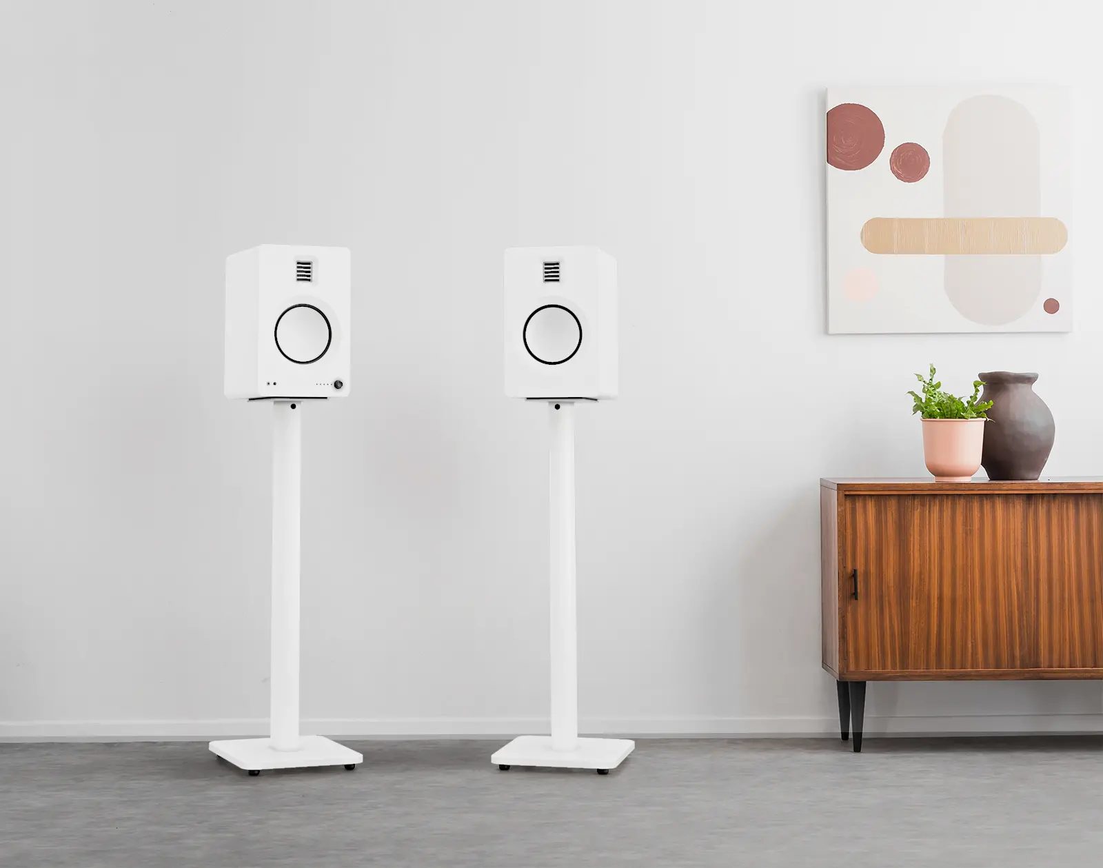 Kanto 32 Bookshelf Speaker Swiveling Floor Stands - White, Set of 2-10