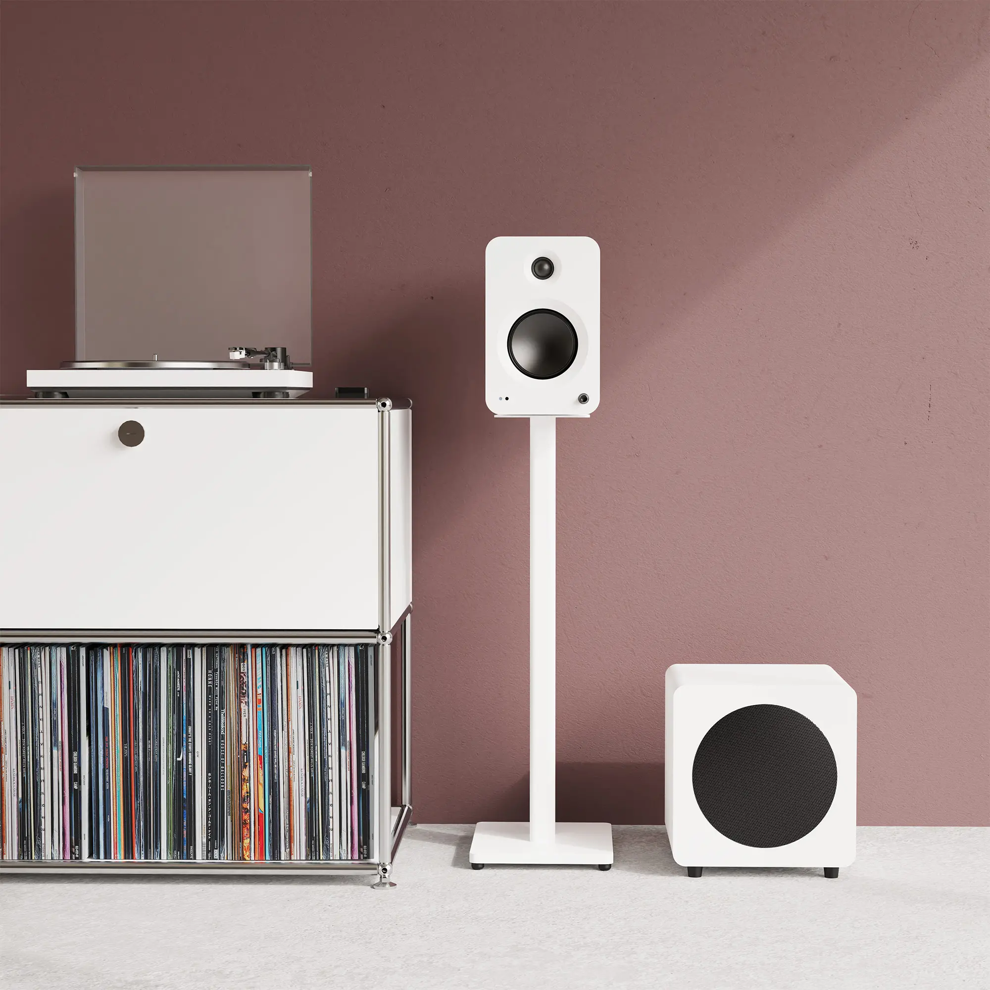 Kanto ST28W 28 Universal Bookshelf Speaker Floor Stand - White, Set of 2-2