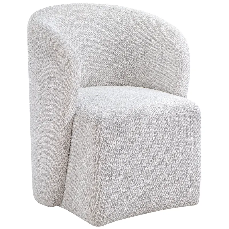 Annie White Cotton Boucle Barrel Chair