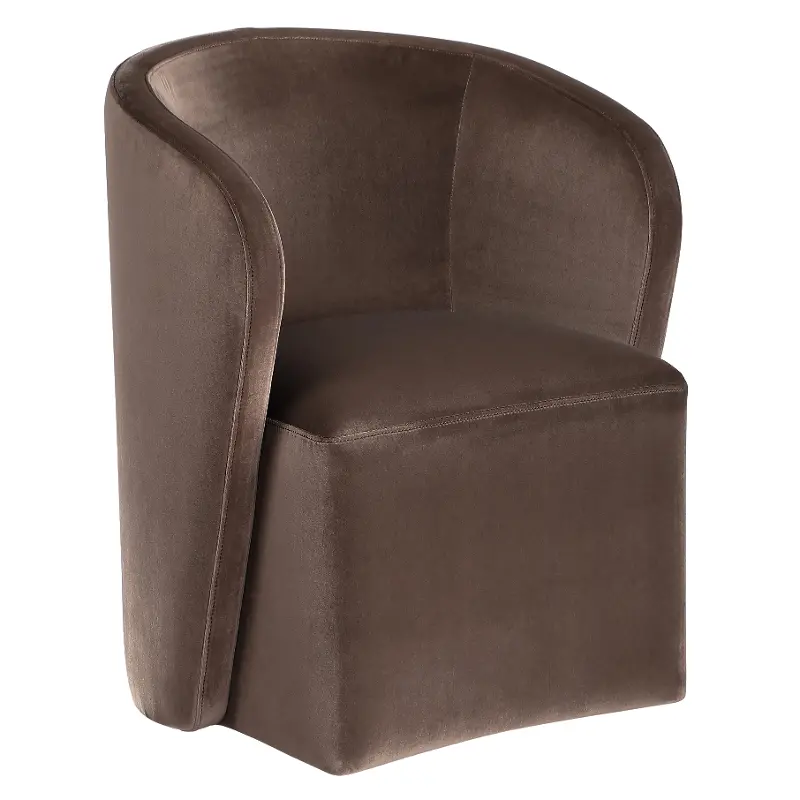 Annie Chocolate Velvet Barrel Chair