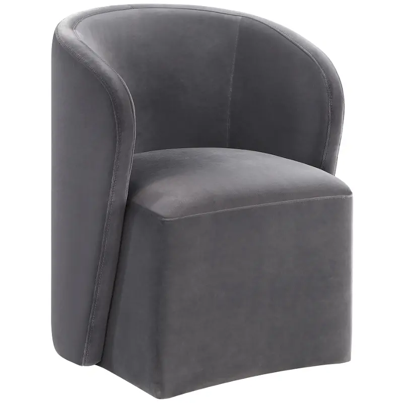 Annie Gray Velvet Barrel Chair