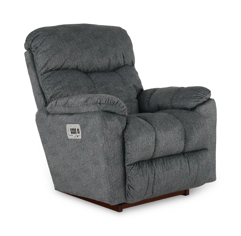 Morrison Blue Power Rocker Recliner with Headrest and Lumbar