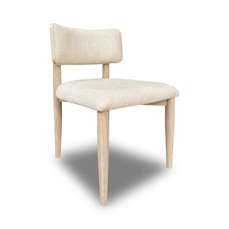 Zinnia White Sand Chenille Upholstered Dining Chair