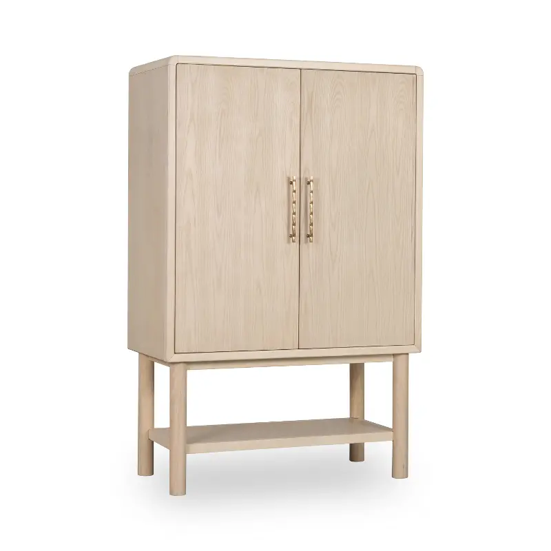 Zinnia White Sand Tall Bar Cabinet
