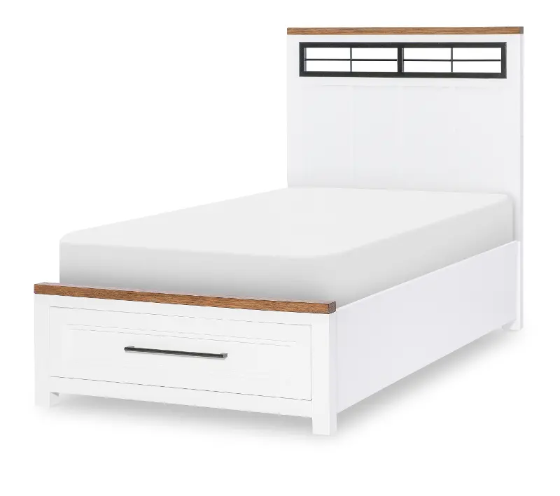 Dutton White Oak Twin Storage Bed