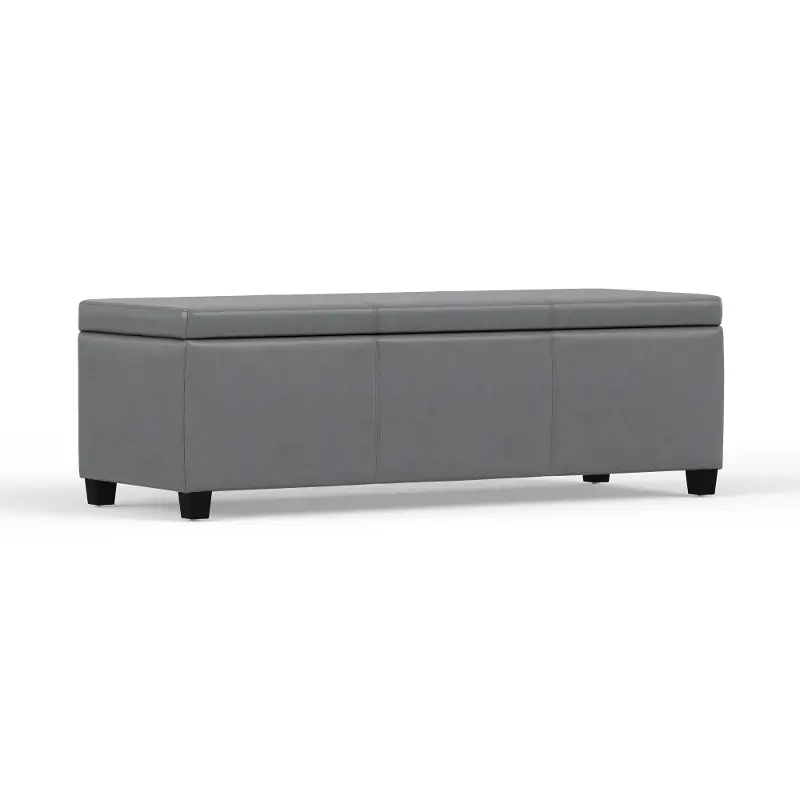 College Rock Gray Storage Ottoman Bench