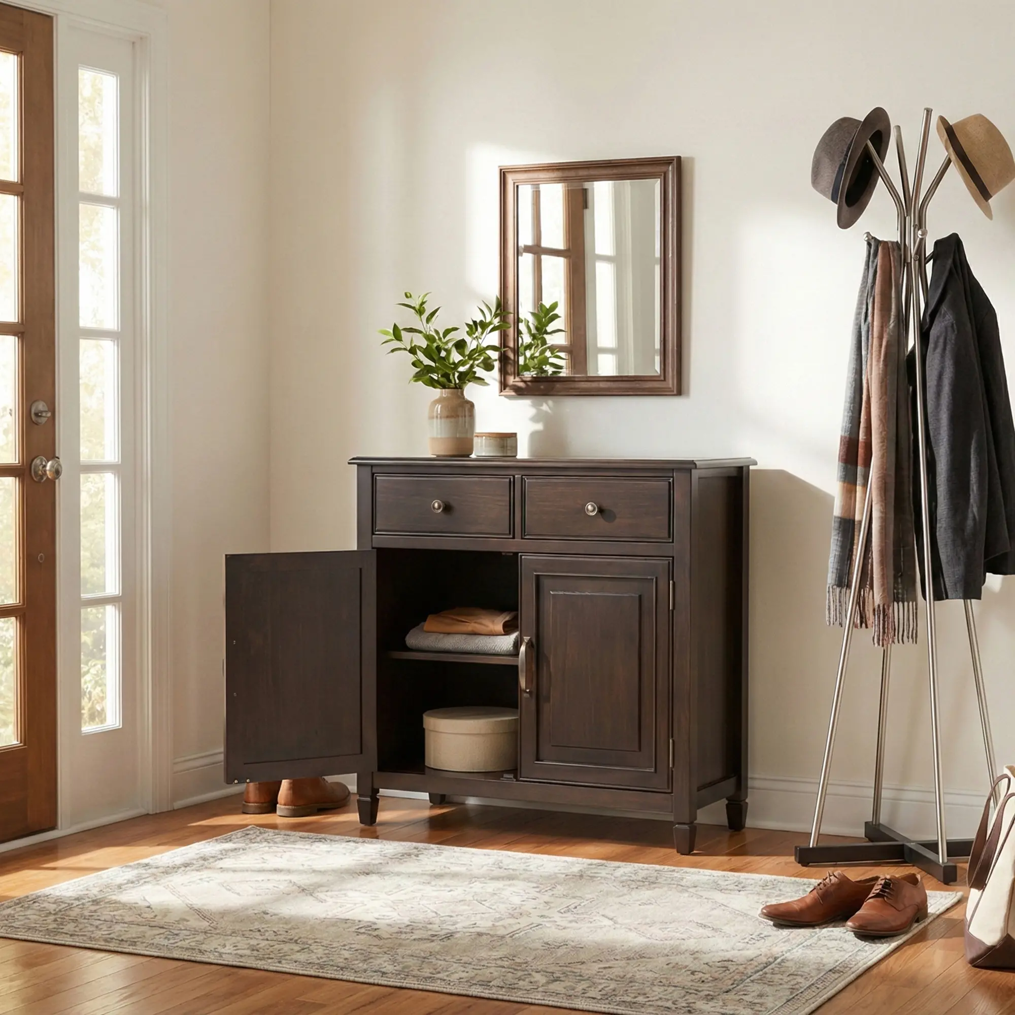 Danforth Amber Brown Entryway Storage Cabinet-3