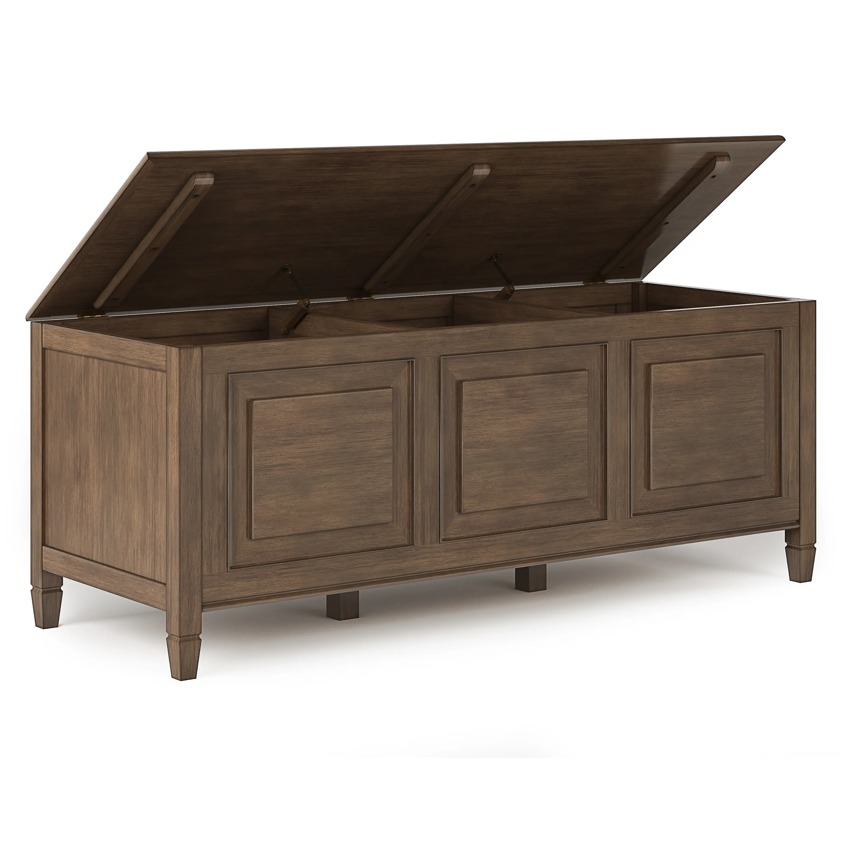 Danforth Weathered Brown Storage Bench Trunk-3