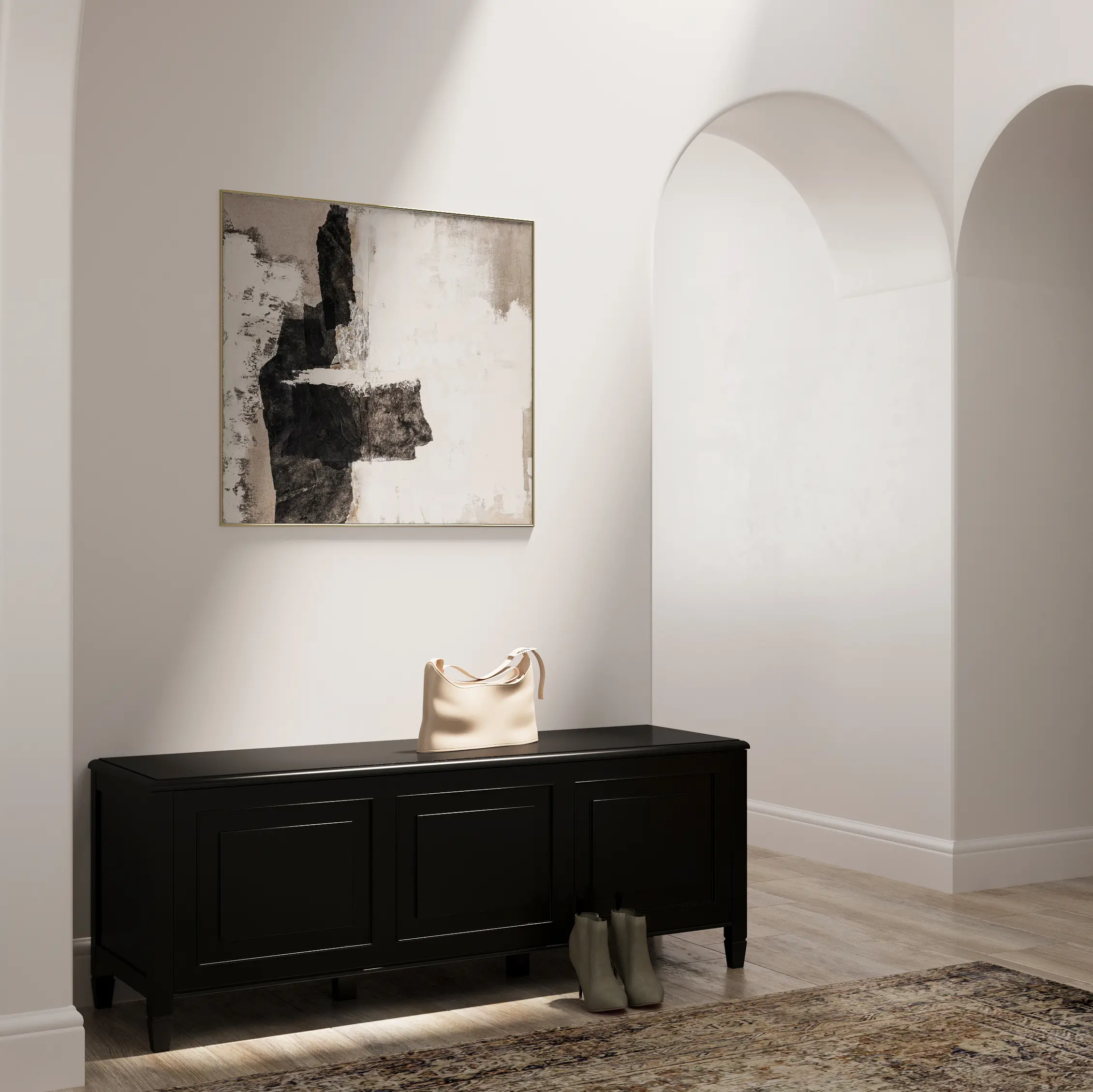 Danforth Ebony Black Storage Bench Trunk-2