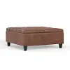 Lovell Distressed Sepia Brown Coffee Table Storage Ottoman