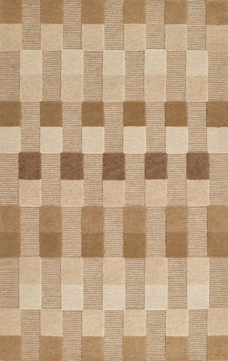 Momeni 8 x 10 Brown Squares Area Rug