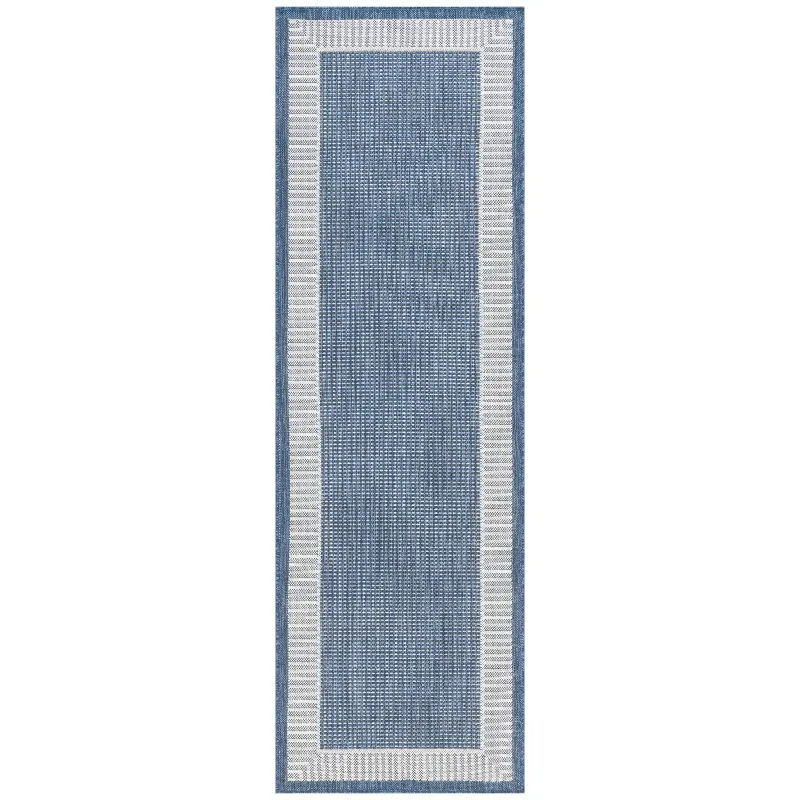 Elgin 3 x 10 Blue Indoor-Outdoor Runner Rug