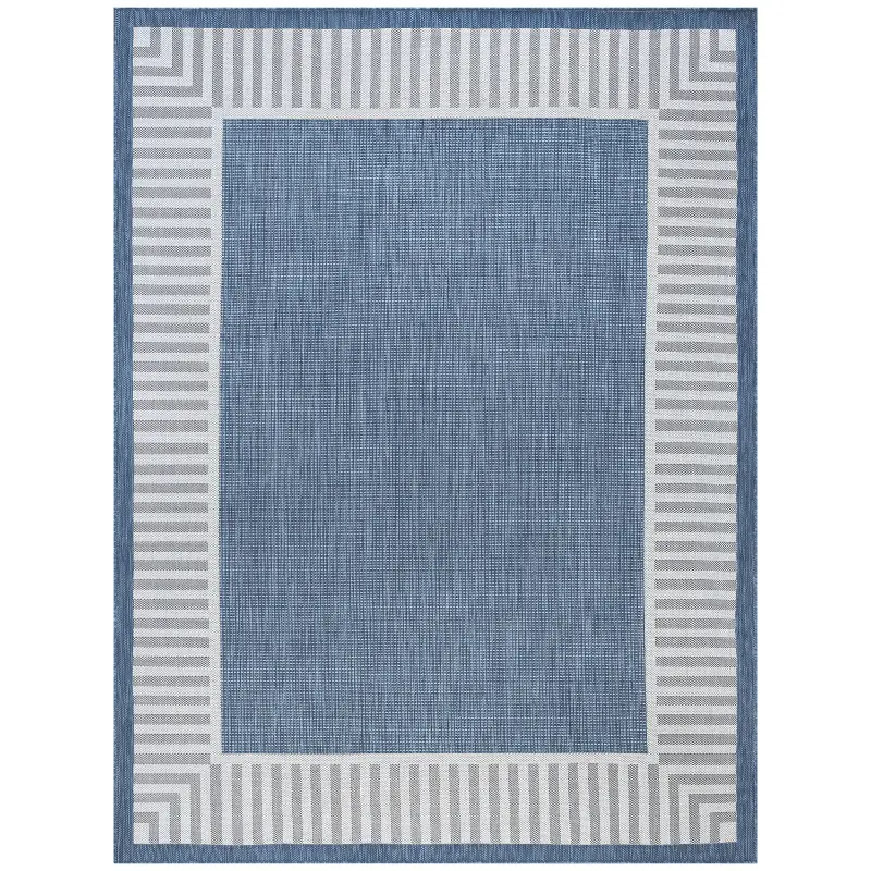 Elgin 9 x 12 Blue Indoor-Outdoor Area Rug
