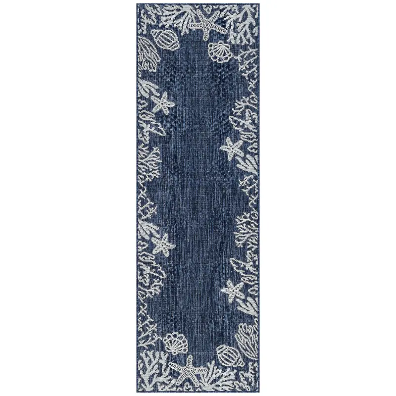 Biscayne 3 x 10 Navy Blue Indoor-Outdoor Runner Rug