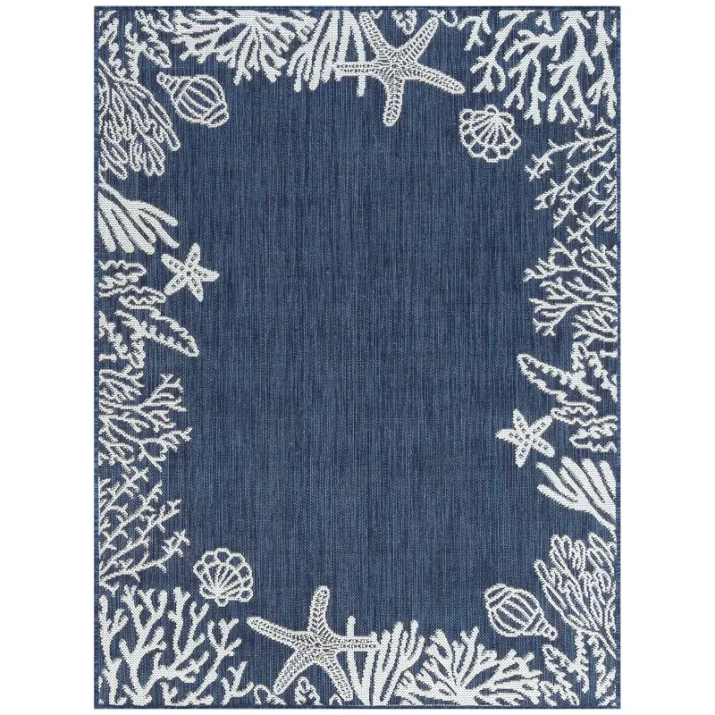 Biscayne 8 x 10 Navy Blue Indoor-Outdoor Area Rug