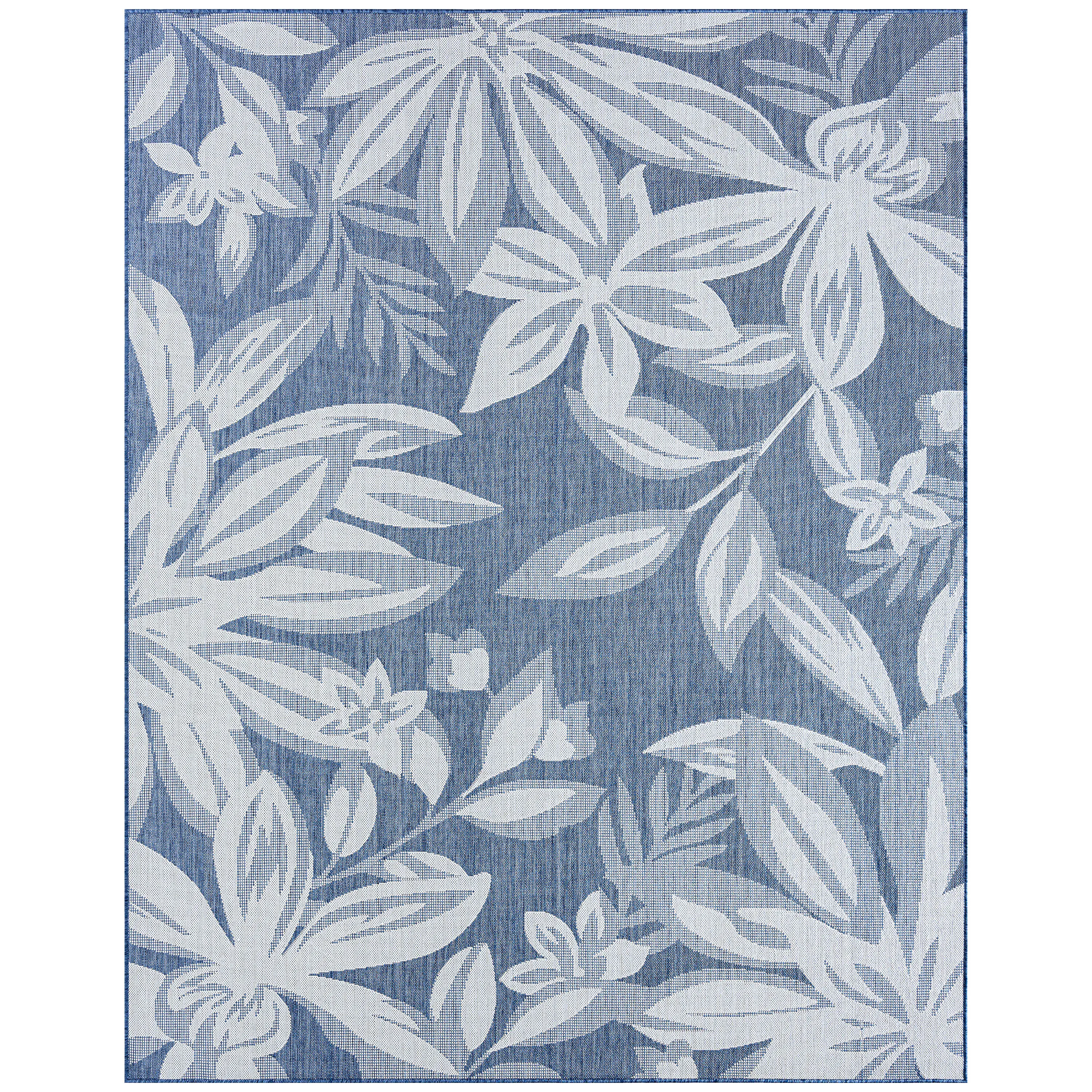 ECO1702 9X12 Edda Blue Floral 9 x 12 Indoor-Outdoor Area Rug-1