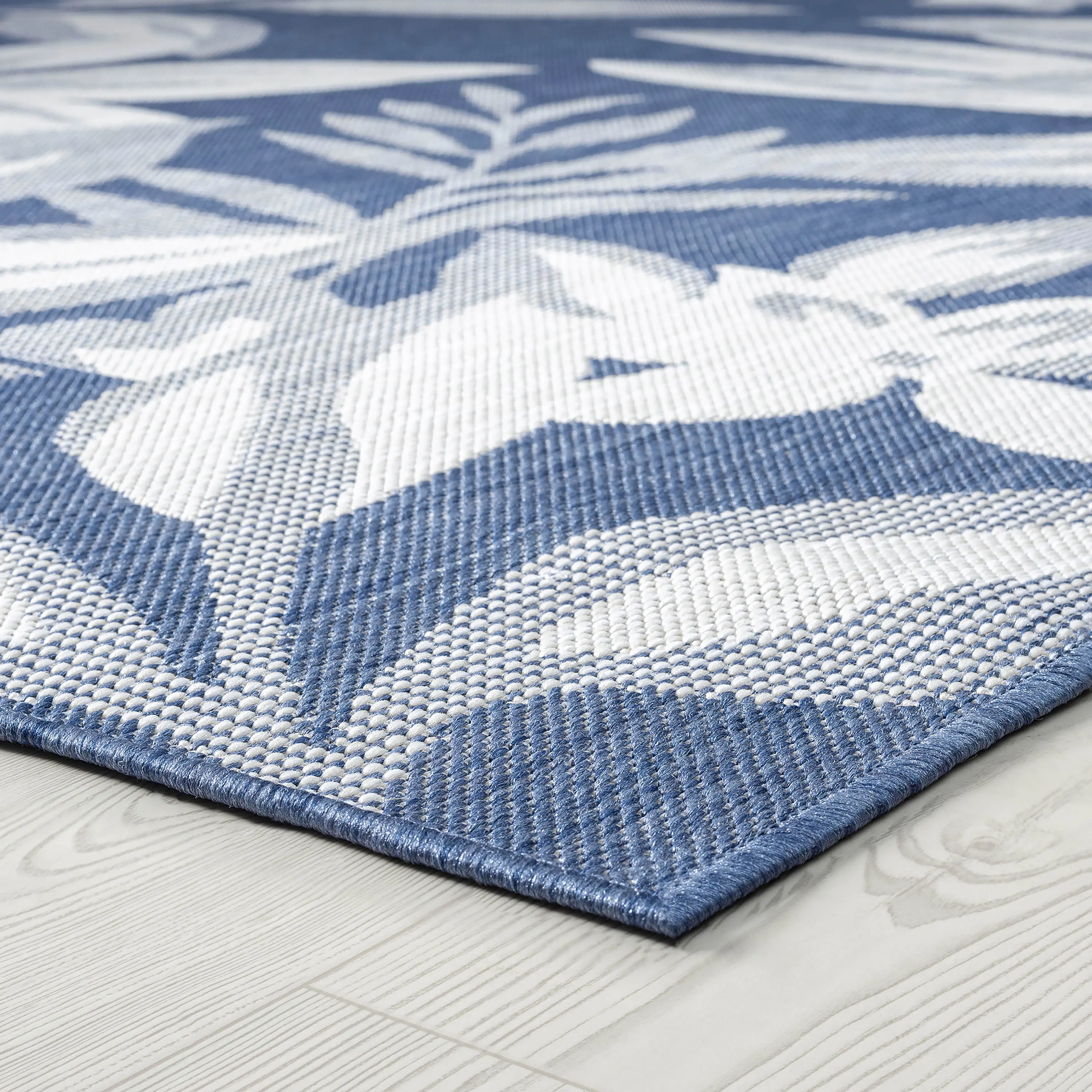 ECO1702 9X12 Edda Blue Floral 9 x 12 Indoor-Outdoor Area Rug-4