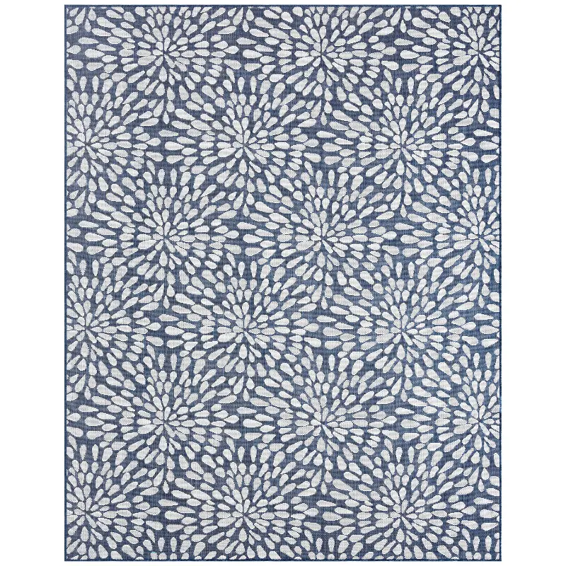 Edith 8 x 10 Navy Blue Indoor-Outdoor Area Rug