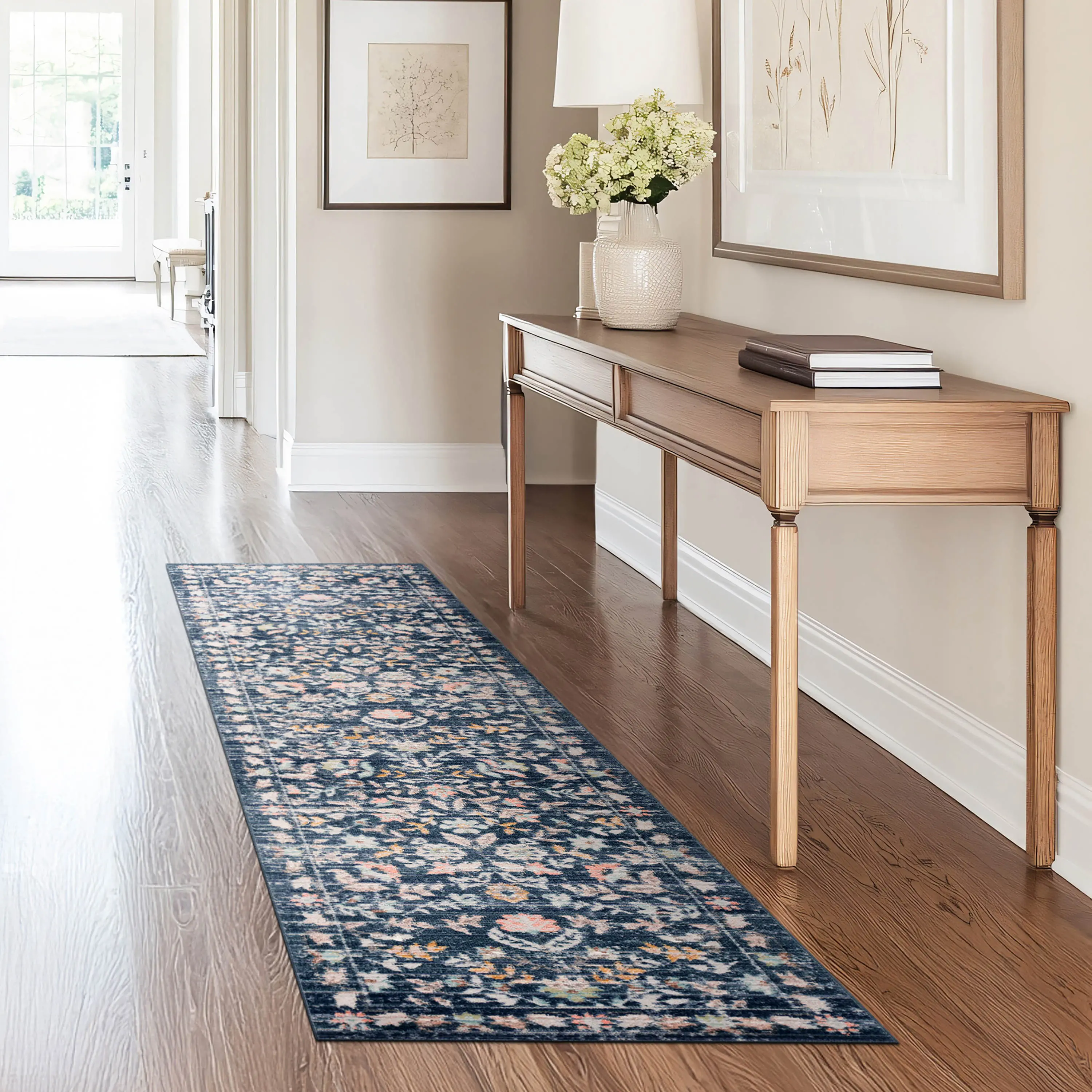 CSW1307 2X8 Helen 2 x 8 Navy Blue Area Rug-2