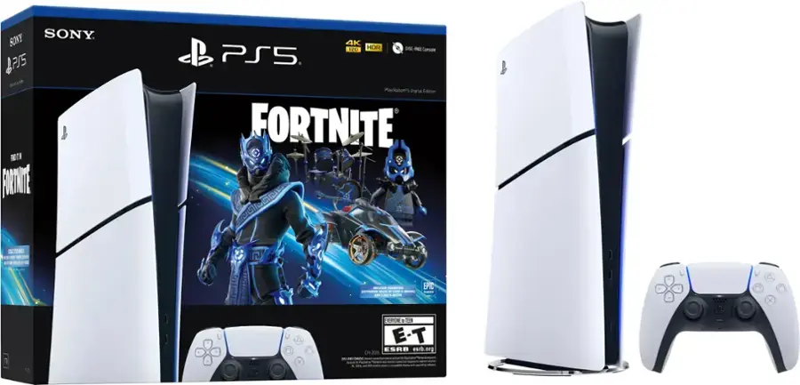 1000045142 PlayStation 5 Slim Console Digital Edition Fortnite Cobalt Star Bundle-1