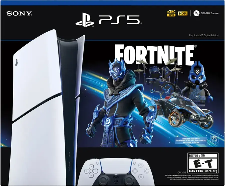 1000045142 PlayStation 5 Slim Console Digital Edition Fortnite Cobalt Star Bundle-2